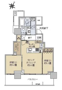 ベイシティタワーズ神戸EAST【14階】の間取り
