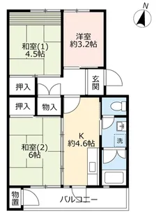 UR男山【3階】の間取り