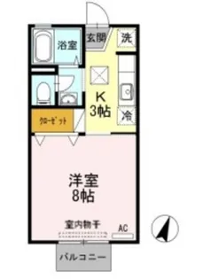 レインボーハイツ B【1階】の間取り