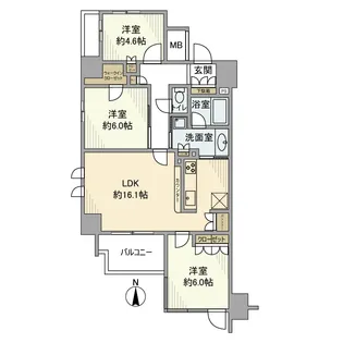 シエリア大和西大寺【8階】の間取り