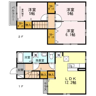 大阪府高槻市城南町1【一戸建】の間取り