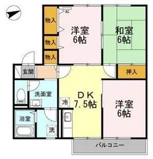 ピュアハウス絹【2階】の間取り
