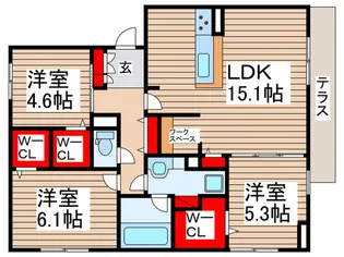 ブルメール【1階】の間取り