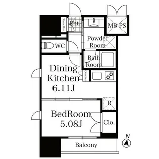 1DKの間取り画像