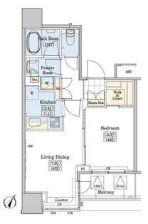 1LDKの間取り画像