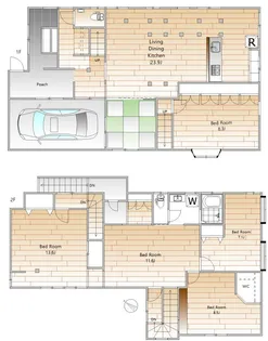 東京都世田谷区下馬6【一戸建】の間取り