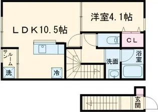 新潟県新潟市南区大通黄金6【アパート】の間取り
