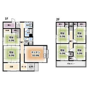 福島県いわき市勿来町四沢作田【一戸建】の間取り