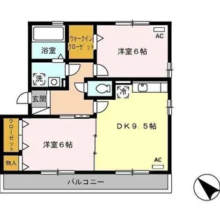アムール中手【2階】の間取り