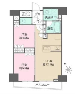 ルフォンプログレ四谷【13階】の間取り