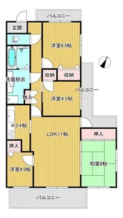 コープ野村大島1号棟【5階】の間取り
