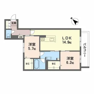 グリーンセント矢賀【1階】の間取り
