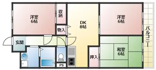 シャトー水田II【1階】の間取り