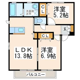 コーポだにやま【2階】の間取り