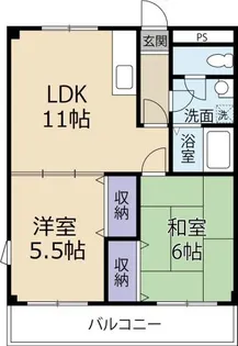 第2郡ハイツ【3階】の間取り