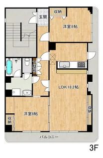 領家ハウス【3階】の間取り