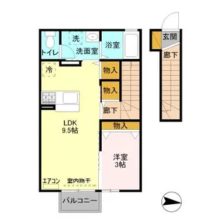 ヴィクトワール II B【2階】の間取り