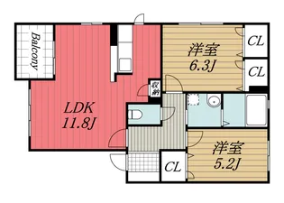 千葉県市原市千種2【アパート】の間取り