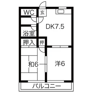 オクシンシティハイツ【2階】の間取り