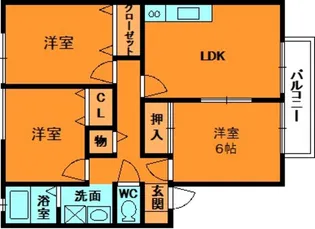シャルマン2番館【2階】の間取り