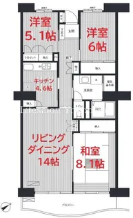 リバーサイド星川【9階】の間取り