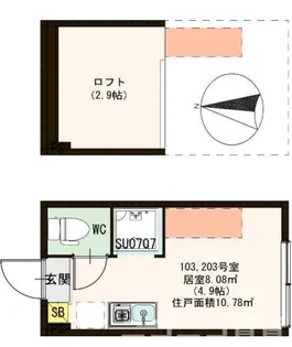 ハーモニーテラス氷川町【1階】の間取り