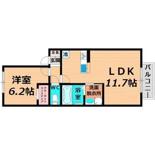 ボヌール【1階】の間取り