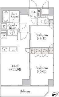CANVASS板橋【11階】の間取り