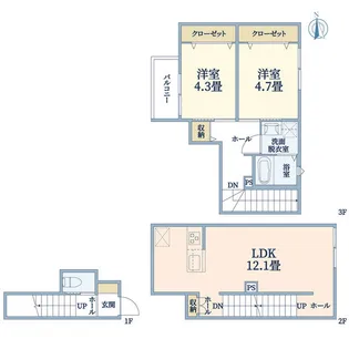 クレアトゥール墨田八広【2階】の間取り