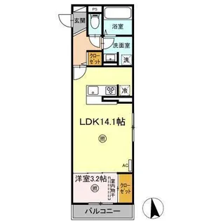 グランリュクス上野丘東【3階】の間取り