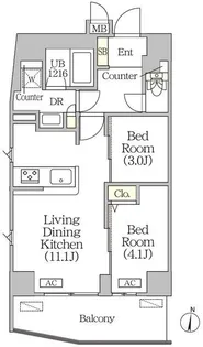 グローリオシェルト水道橋【4階】の間取り