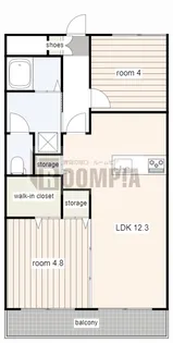 名南ヴィレッヂ【4階】の間取り