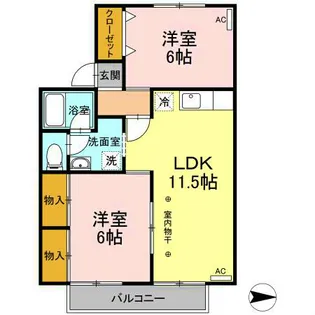 セジュール住吉II【2階】の間取り