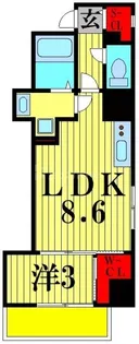 レ・ソール本八幡パラシオン【12階】の間取り