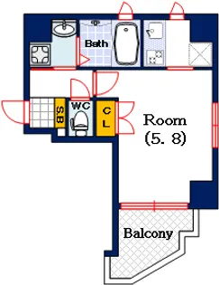 CHATEAU NAMBA RIPPLE(シャトーナンバリプレ)【5階】の間取り