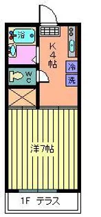 ハイツ野崎【1階】の間取り