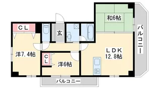 明治グランドヒル加古川駅前II番館【3階】の間取り