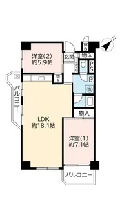 UR武庫川【10階】の間取り