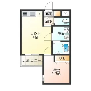 H-maison東住吉II【3階】の間取り