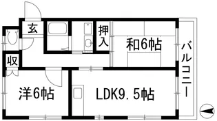 太陽ハイツ【1階】の間取り