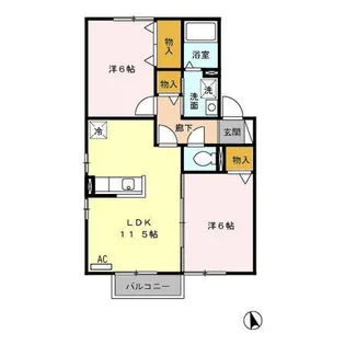 ヴィルヌーブ壱番館【1階】の間取り