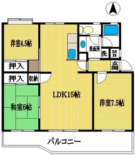 海老名プラーザ5号棟【4階】の間取り