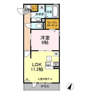 クローバー相生B【1階】の間取り