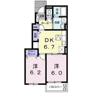 ブリーゼII【1階】の間取り
