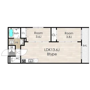 Tio住吉大社【2階】の間取り
