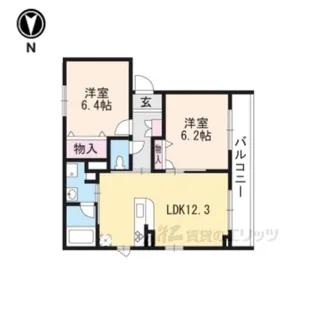ヴィラフルール御陵【3階】の間取り