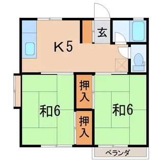 丸子グリーンハイツN【2階】の間取り