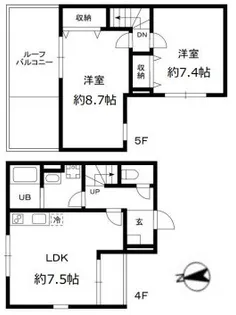 DEAR ECLASS TORITSUDAI【4階】の間取り