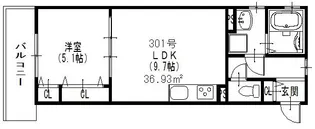 クリエオーレ巽北II【3階】の間取り