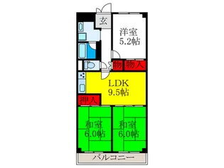 第二西緑ヶ丘スカイハイツ【7階】の間取り